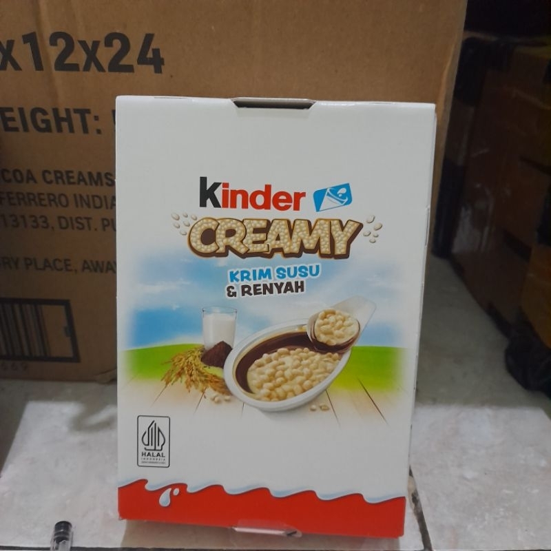 

kinder creamy 1 box isi 12pcs, exp 23 & 24 feb 2025