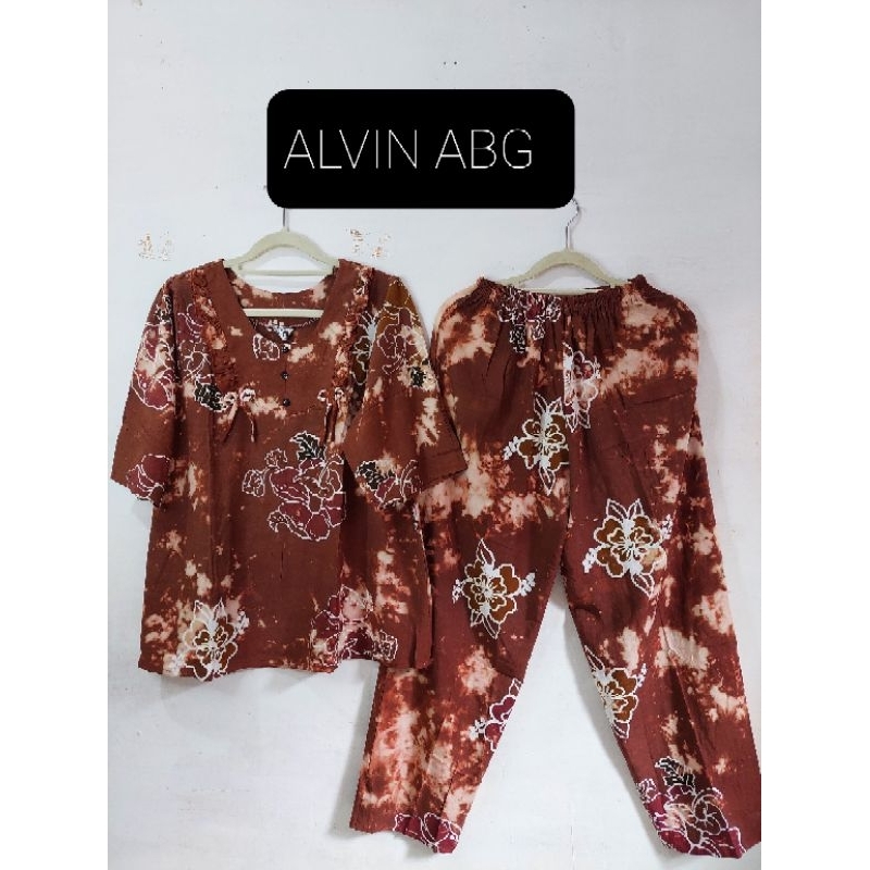 Setelan Terlaris Batik ALVIN ukuran ABG Lengan ¾ Celana Panjang