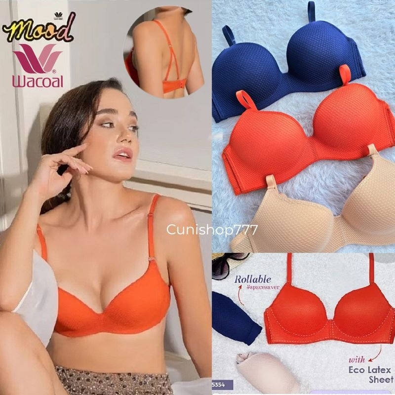BRA WACOAL MOOD TRAVEL BRA BH DAPAT DILIPAT TANPA KAWAT WANITA iB 5354 k36 WIRELESS BUSA SEDANG PUSH