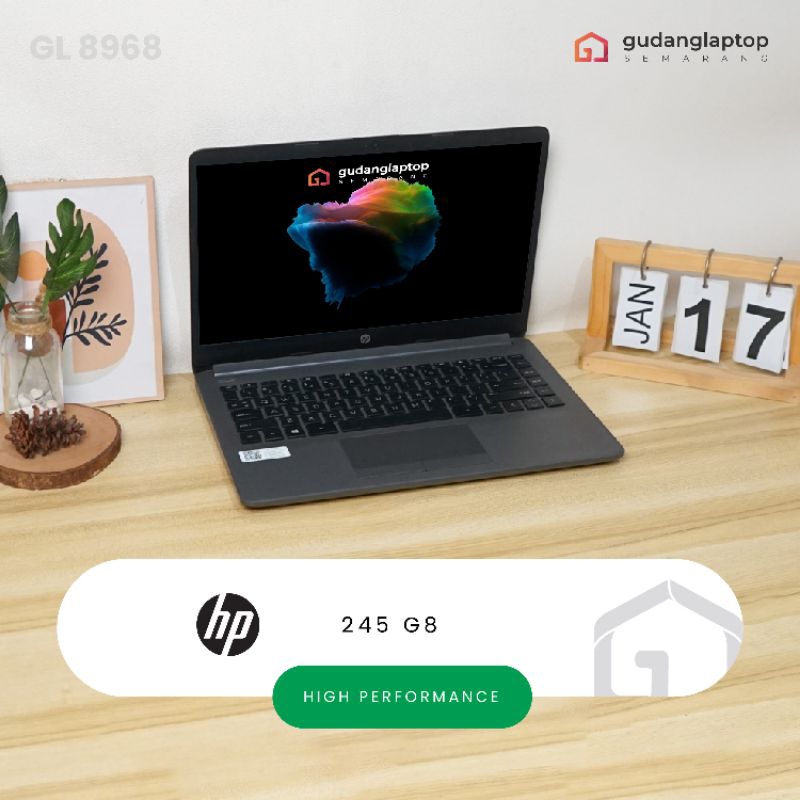 HP 245 G8 AMD Ryzen 5-5500U 12/512 Radeon Graphics, 14 inch HD Bezeless | GL8968