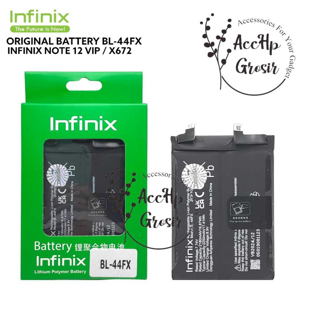 Batre Baterai Infinix Note 12 Vip X672 BL-44FX Batrai BL44FX Battery 100% Original Distributor