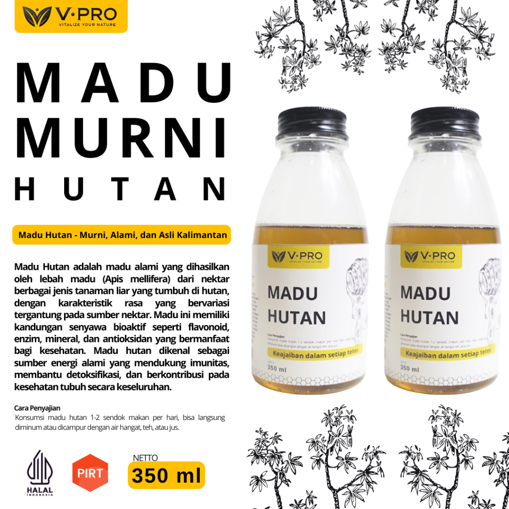 

ADU HUTAN V PRO 350 ML 100% MURNI & ALAMI - ORIGINAL TANPA CAMPURAN