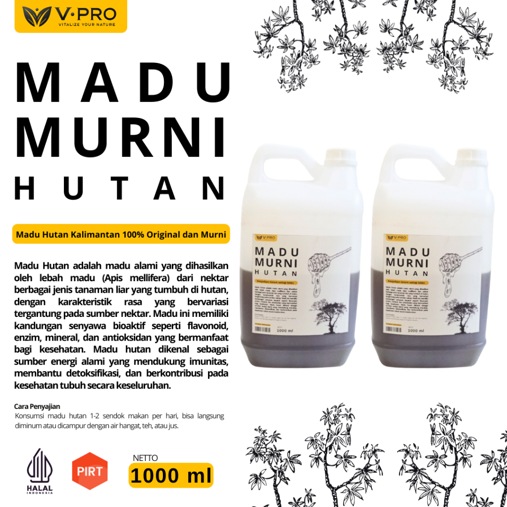 

MADU HUTAN V PRO ASLI 1000ML - PREMIUM 100% ALAMI TANPA PENGAWET
