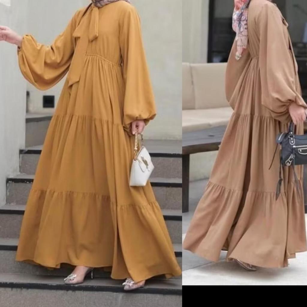 GAMIS BLESIA RUFFLE MAXI MIDI DRESS REMAJA WANITA / BAJU MUSLIM WANITA