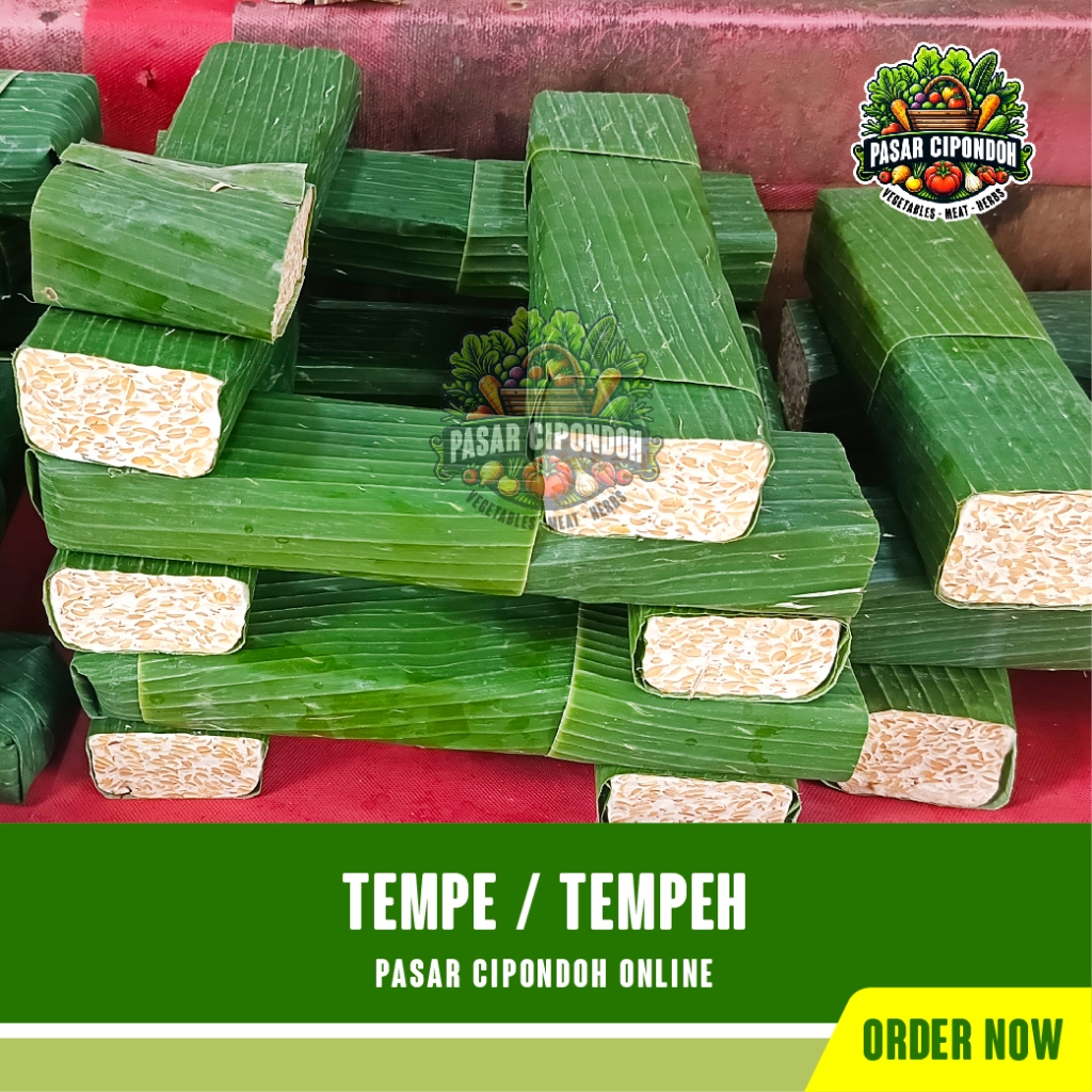 

Tempe Potong Daun Pisang Tempe Kedelai Panjang 1 Papan Segar / Tempeh - Pasar Cipondoh Tangerang