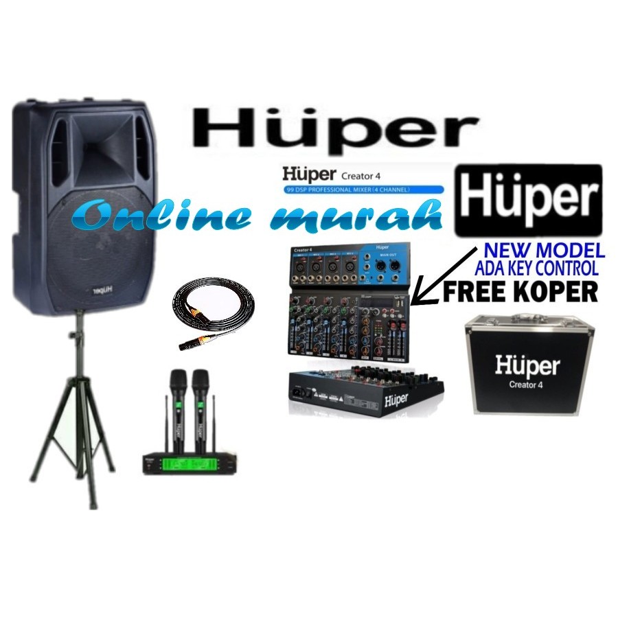 paket sound system 15 inch huper ak15a mixer huper ig8 sk18pro 1 buah original