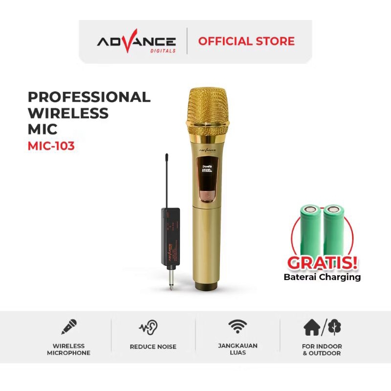Mic Advance Wireless MIC-103/Microphone Advance tanpa kabel Wireless MIC-103