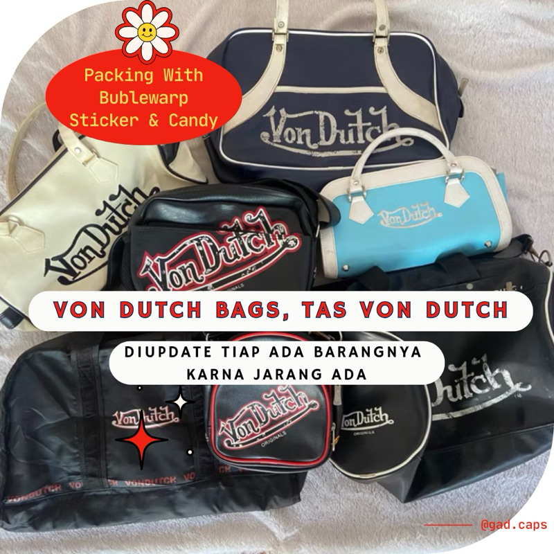 [FREE ONGKIR] TAS VON DUTCH, VON DUTCH BAG, DUFFLE BAG VONDUTCH, BOWLING BAG VON DUTCH, CUMPER BAG V