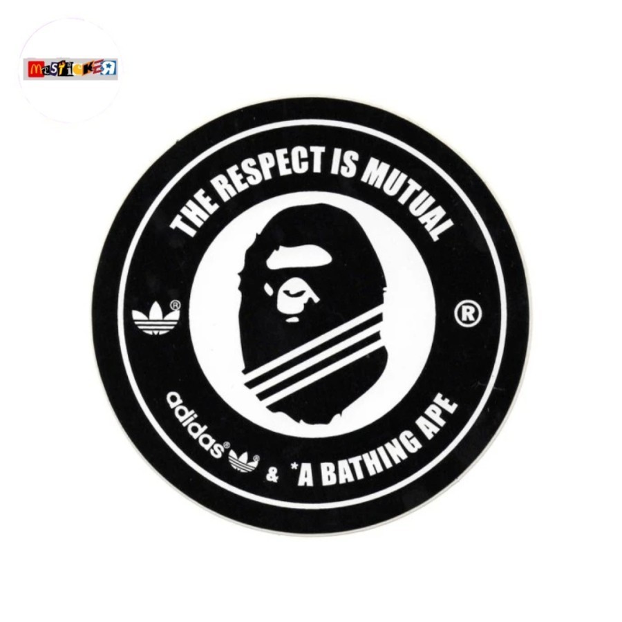 

sticker adidas x a bathing ape bape logo rounded stiker streetwear