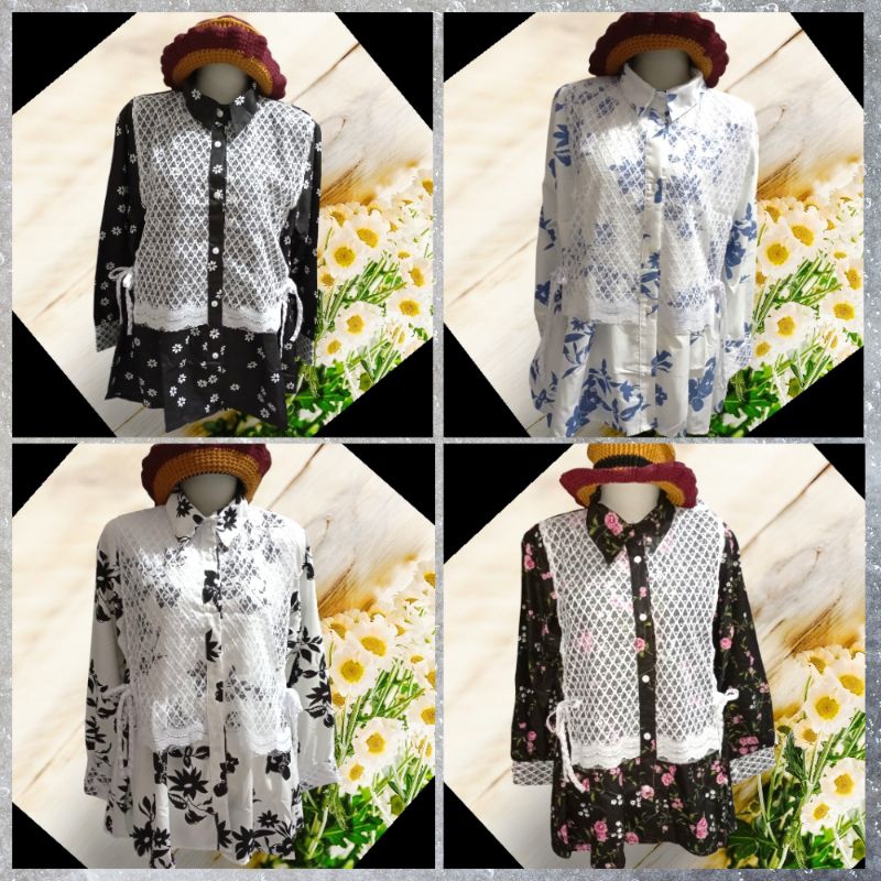 LACE BLOUSE KEMEJA CANTIK ATASAN KOREA KEKINIAN