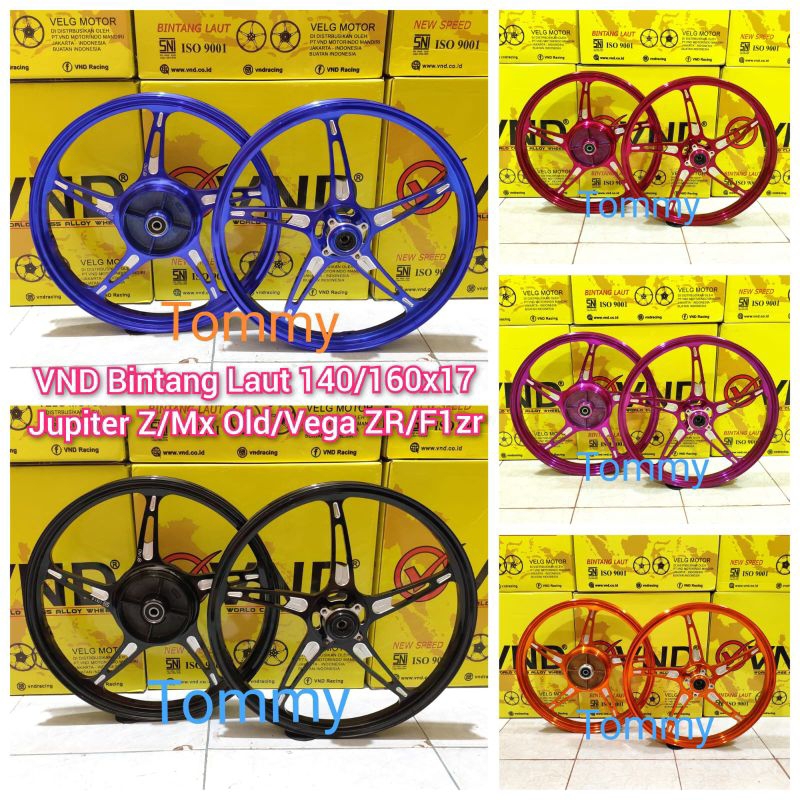 Velg VND Jupiter Z Z1 Jupiter Mx Old Vega ZR F1ZR VND Bintang Laut ukuran 140/160x17 ring 17