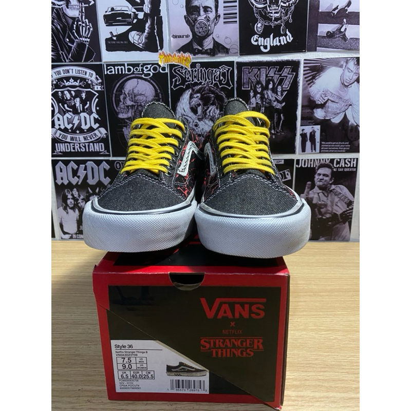 Sepatu Vans Old Skool Style 36 x Stranger Things Hellfire Club (Waffle CLK Global Market)