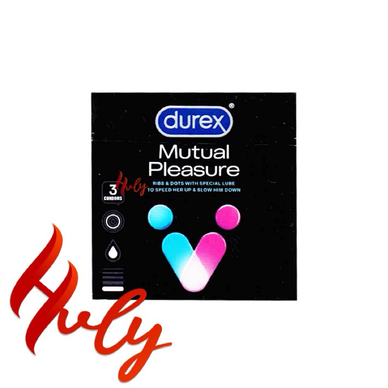 DUREX Kondom Mutual Pleasure , Kondom Bergerigi dan Bikin Pria Tahan Lama , isi 3pcs