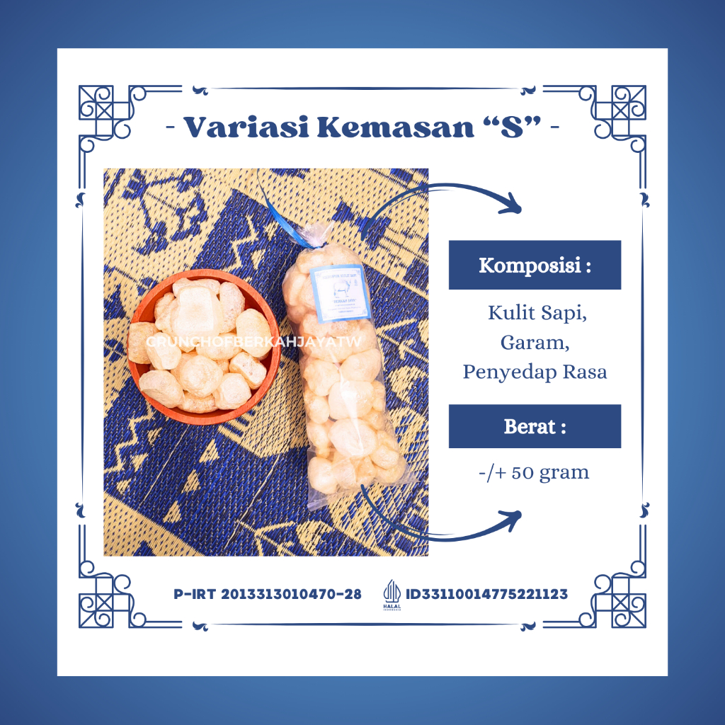 

[Kemasan S = 5 pcs] Kerupuk Kulit Sapi Berkah Jaya Tawangmangu