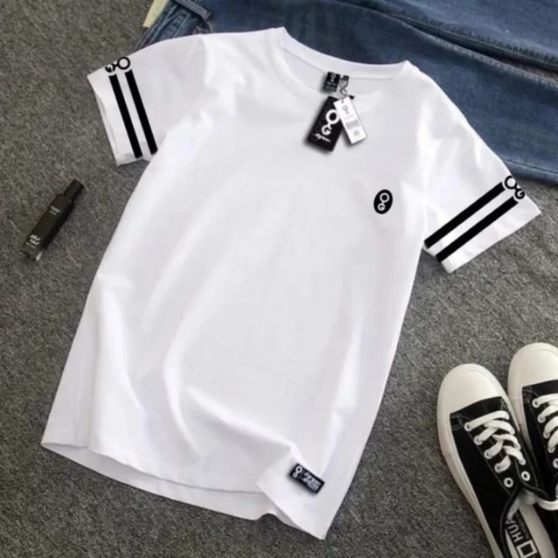 D'Green Ltd T-Shirt Putih Garis Tangan Original