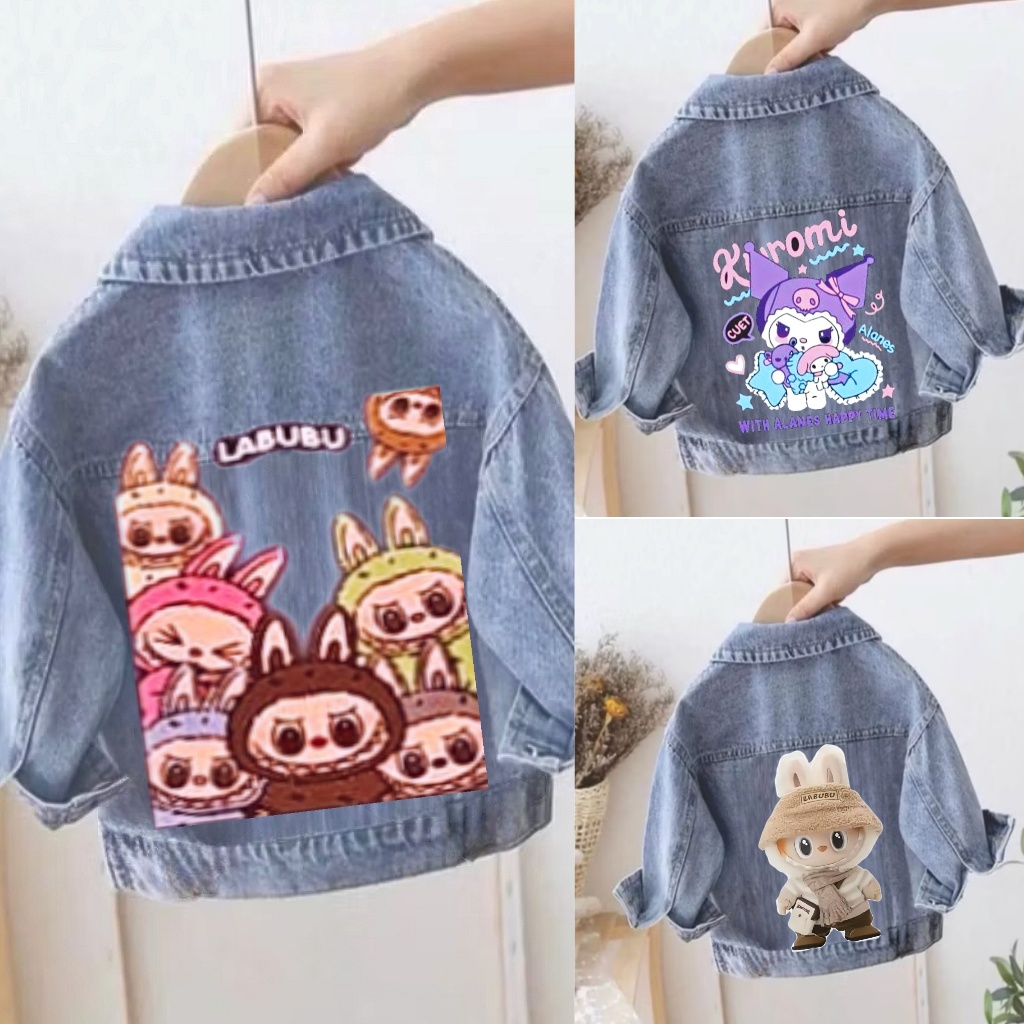 JAKET JEANS ANAK LABUBU PEREMPUAN VARIASI Jaket Jeans Anak Cewek Usia 2-7 Tahun