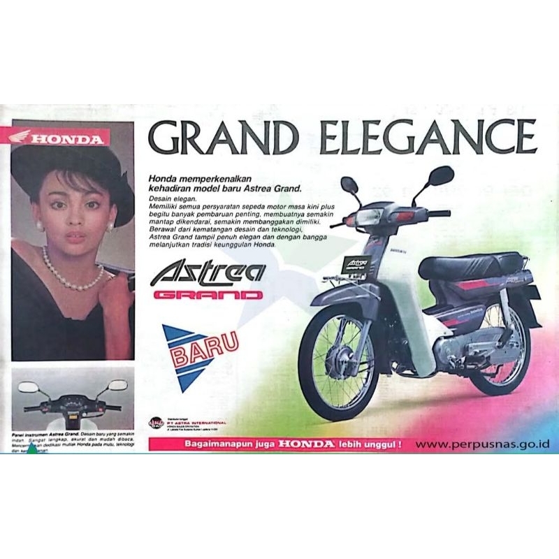 

paper kertas astrea grand 1996 plat B dan foto iklan jadul