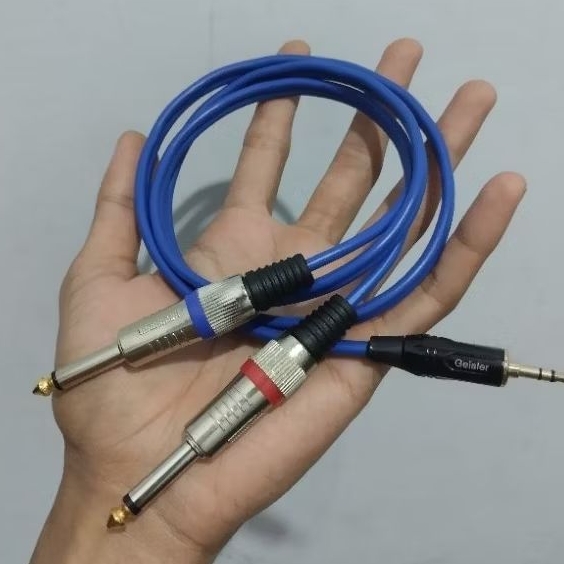Jack Mini Stereo 3,5 mm to Jack Akai Stereo 1 Meter Kabel Jack Hp Ke Mixer