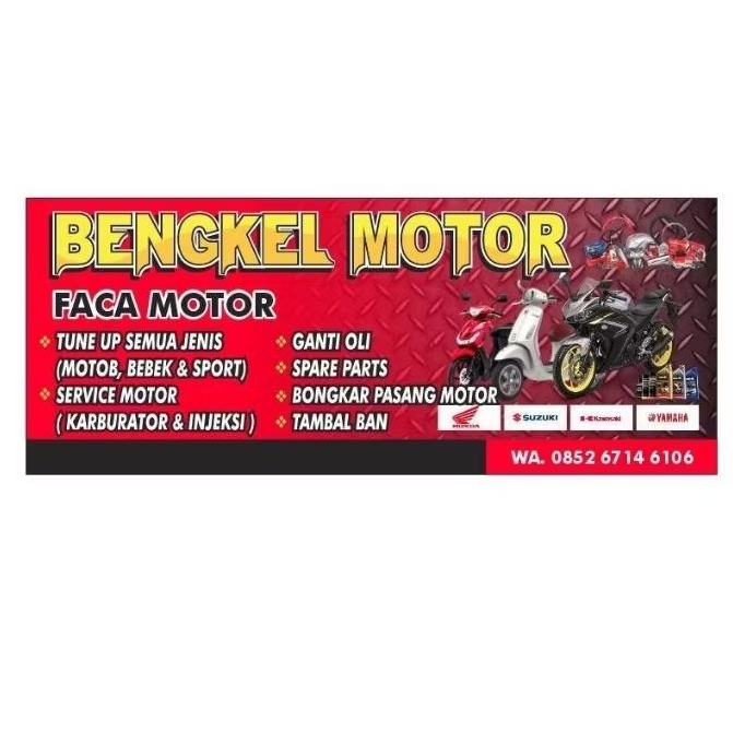 CETAK BANNER MURAH/BANNER BENGKEL / SPANDUK BENGKEL / BANNER USAHA / BANNER SPANDUK CUSTOM / BANNER 