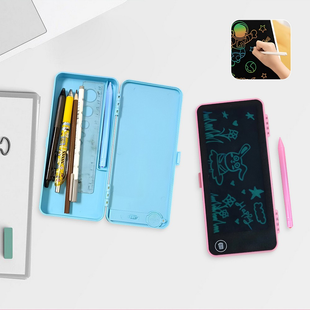 

Tempat Pensil 2IN1 LCD Pen Case Drawing Pad Edukasi Anak / Drawing Box Kotak Pensil dan Papan Coret Kreatif Peralatan Sekolah Anak Stockami A115