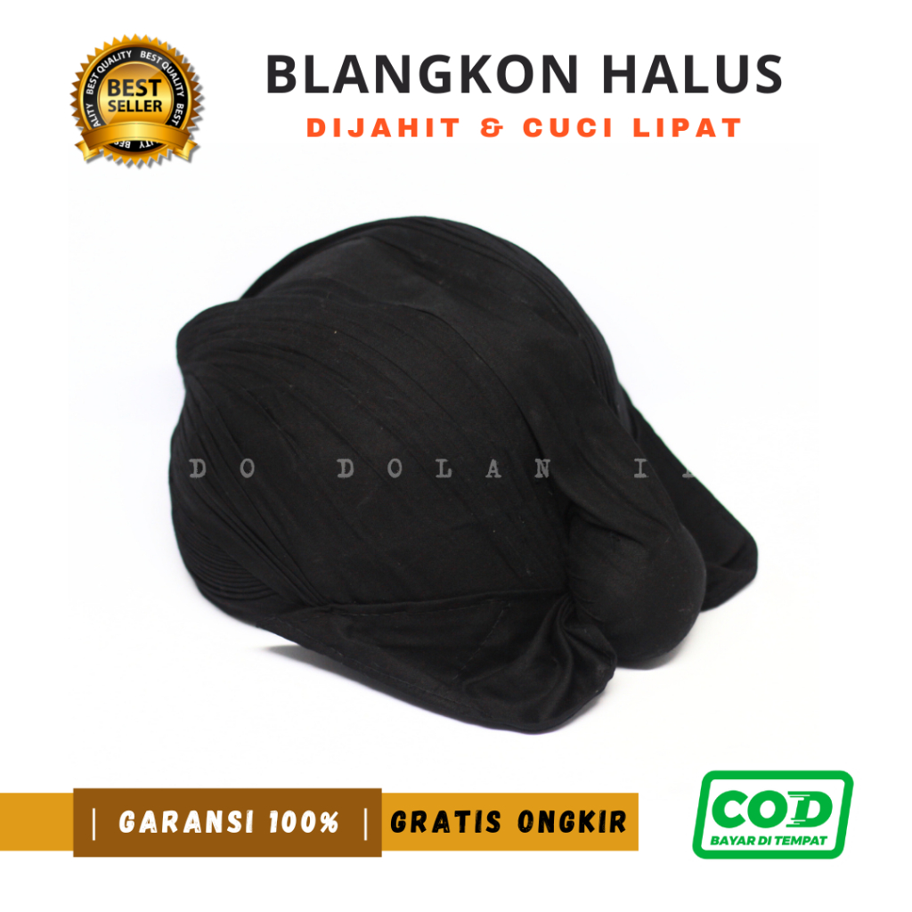 Blankon Lipat Jogja Halus Hitam Polos Belangkon Blankon Jogja Jawa Hitam Cuci Lipat Pria Dewasa
