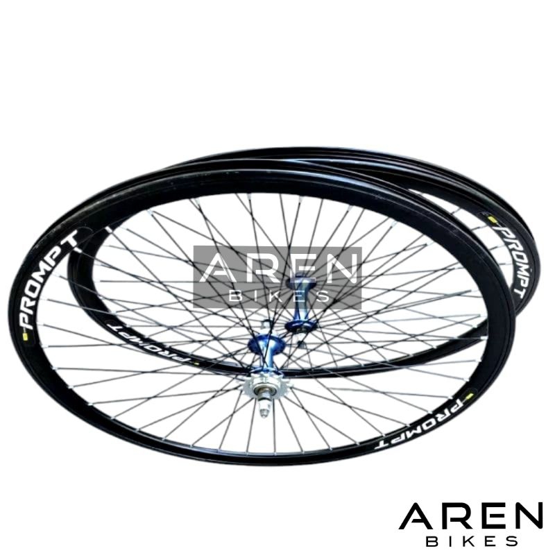WHEELSET SEPEDA 700C PROMPT 700 C VELG RIM RIMS LUBANG 36 HOLE 36H HUB DOLTRAP OXO 17T FIXED GEAR AL