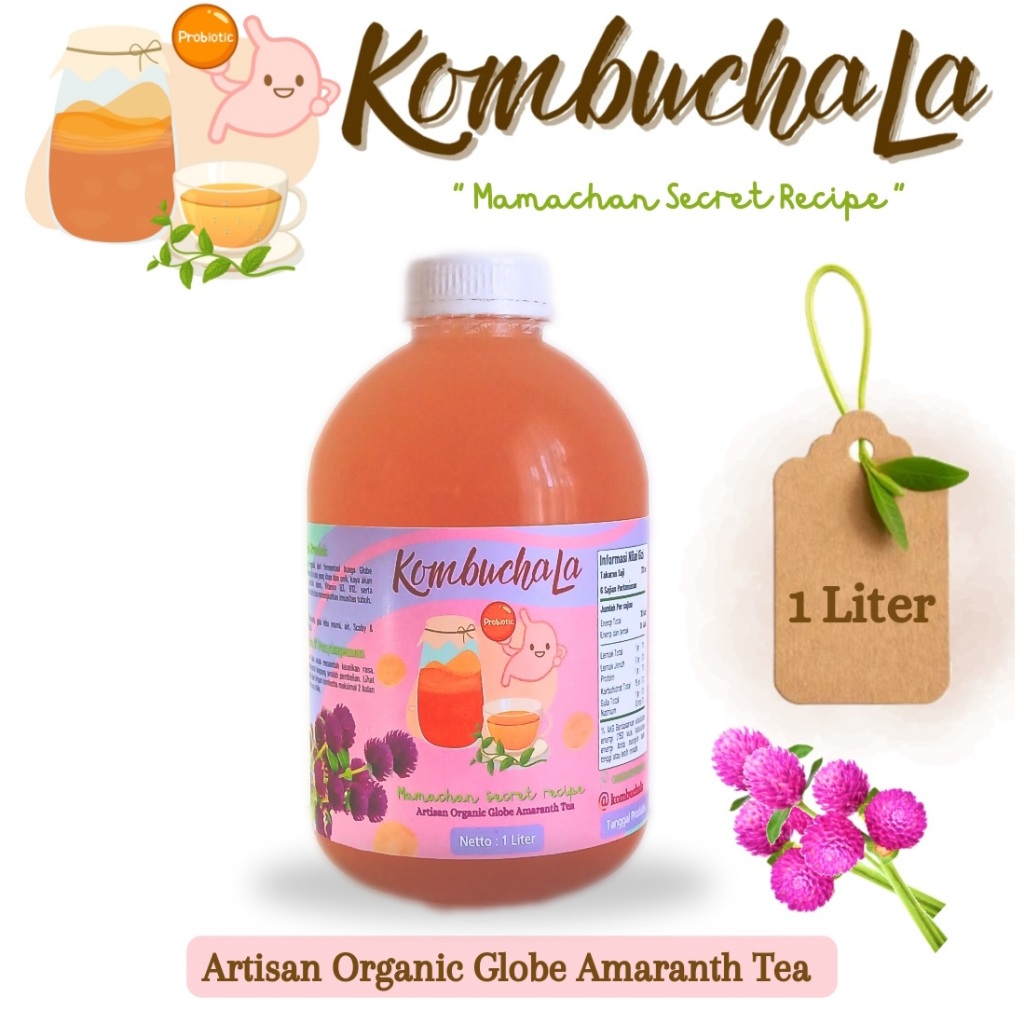 

Kombucha La Globe Amaranth Probiotic Organic Tea 500ml & 1Liter