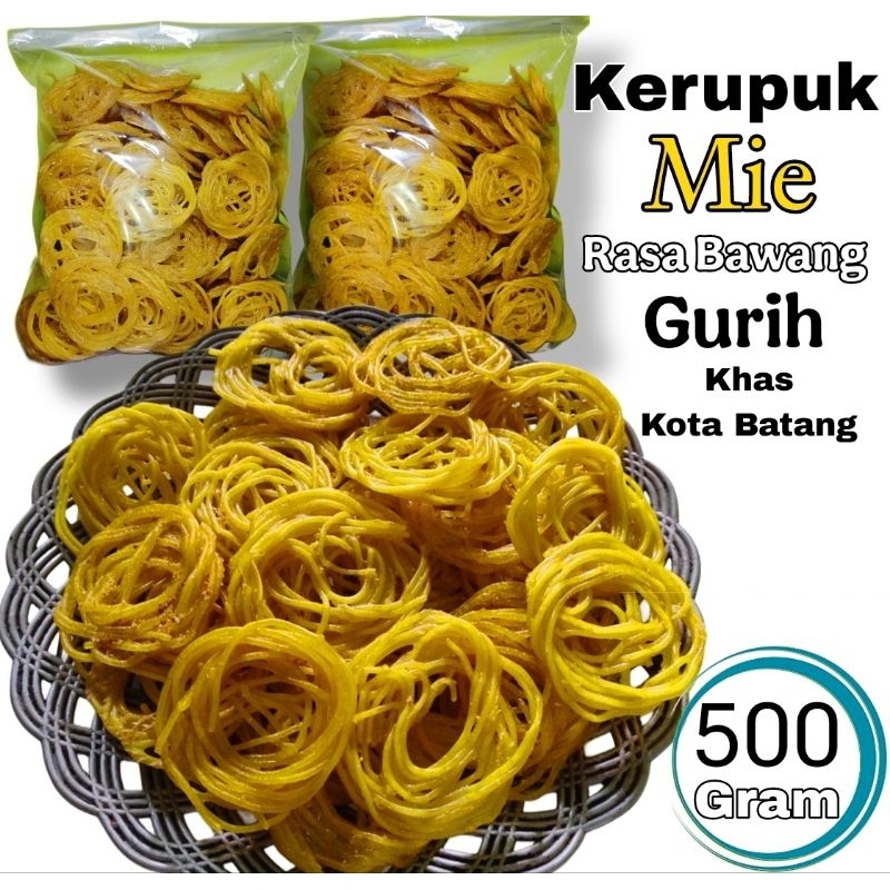 

Kerupuk Mie Kuning Rasa Bawang Gurih Khas Batang Mentah 500gr