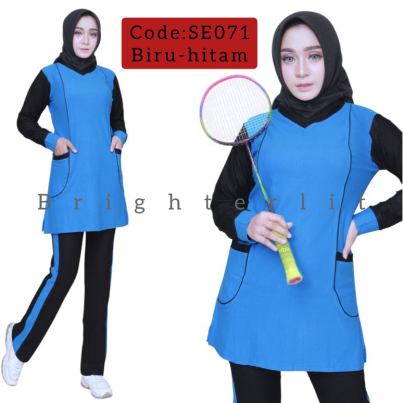 Zn Sport-Stelan Olahraga Tunik Baju lahraga wanita dewasa baju senam perempuan baju yoga celana rok 