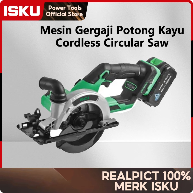 ISKU Mesin Gergaji pemotong kayu 5 inch tanpa kabel/mesin pemotong kayu portabel multifungsi yang da