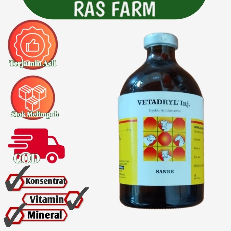 VETADRYL | VETADRYL INJ | INJEKSI ANTI HISTAMIN |
