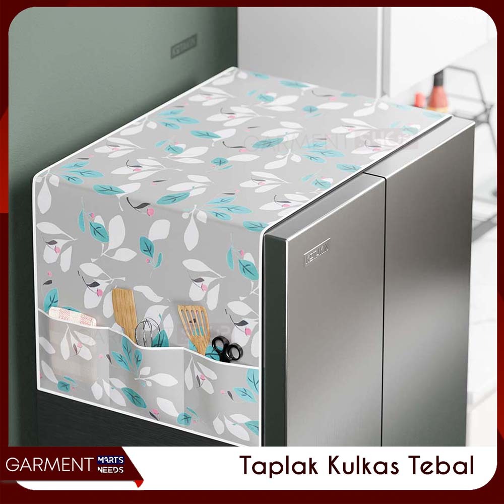 Taplak Cover Kulkas Besar 2 Pintu Bahan PEVA Tebal Premium Waterproof Sarung Pelindung Atap Kulkas