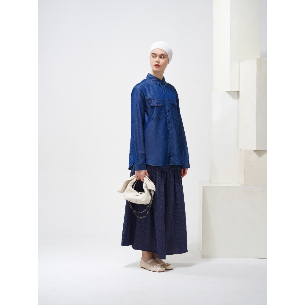 HAN DENIM SHIRT NAVY - ATASAN ALEZA