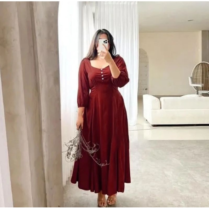 READY STOK DRESS AMANDA SIZE M_ XXXXL/ DRESS KEKINIAN DRESS JUMBO MURAH