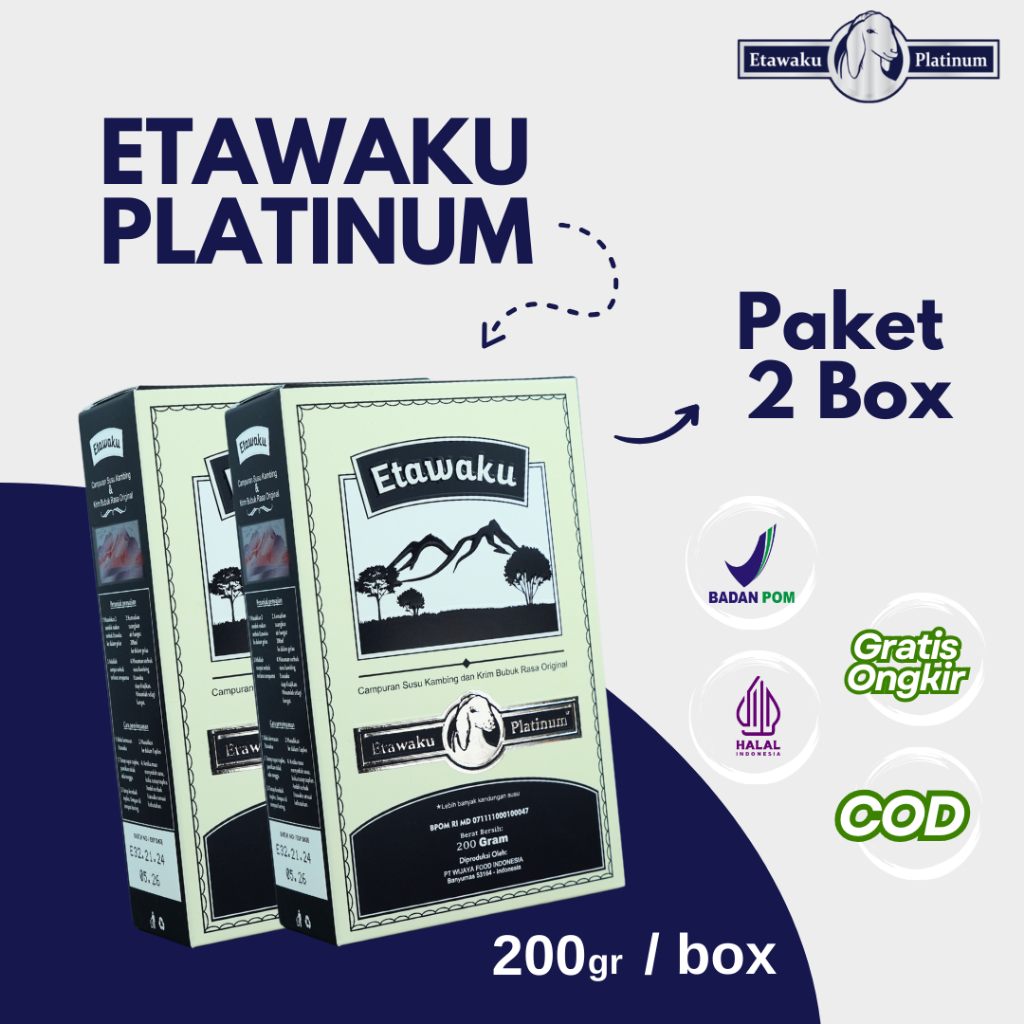 

Etawaku Platinum - Susu Herbal Bantu Jaga Kesehatan Tulang Paket 2 Box