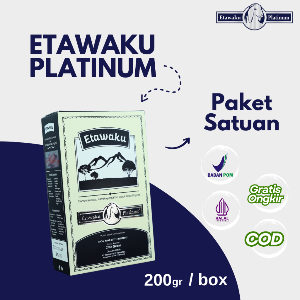 

Etawaku Platinum - Susu Kambing Etawa Atasi Gangguan Pernapasan Paket Satuan 200gr / Box
