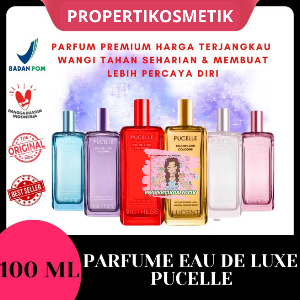 Pucelle Parfum Eau De Luxe 100 ML - Parfum EDP Wanita/Pria Tahan Lama Wangi Seharian Harga Murah