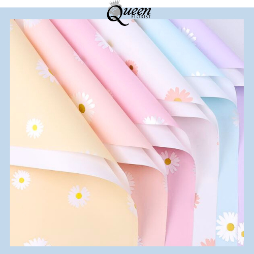 

20 LEMBAR Kertas Buket Bunga Motif Daisy Flower Wrapping Paper Cellophane Florist 6111