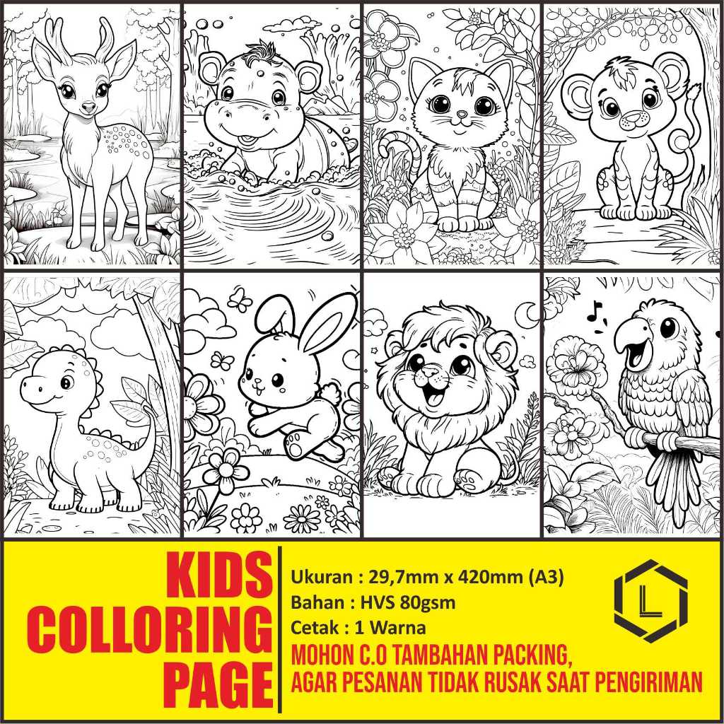 

Lembar mewarnai anak colloring page animal series