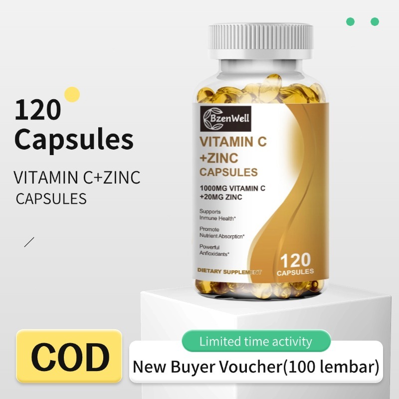 minyak ikan BzenWell Vitamin C+Zinc Capsules 120 Caplets  1000MG VITAMIN C+20MG ZINC