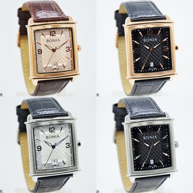 Bonia BNB10546 Jam Tangan Pria Analog Strap Leather/Kulit Original