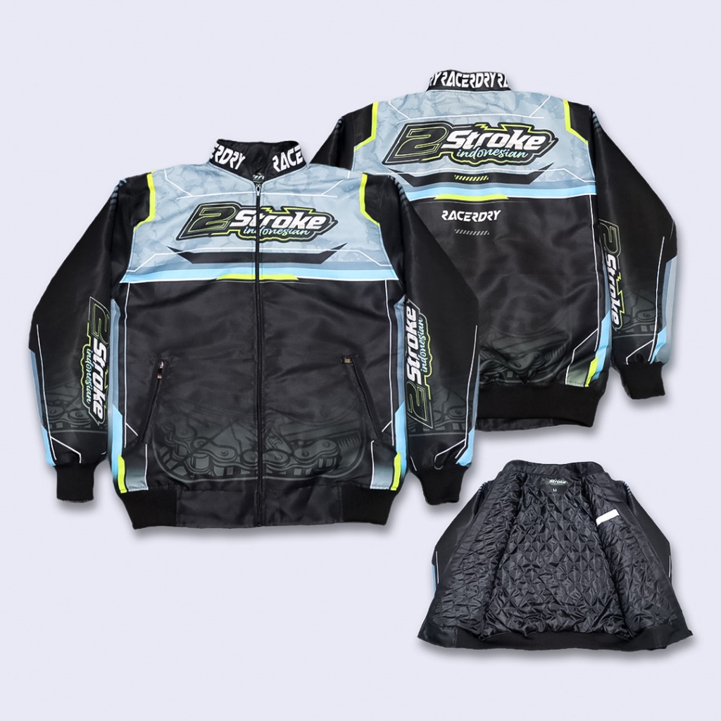 Jaket 2Stroke Parasut Waterproof Jaket Racing Hell Pria Wanita