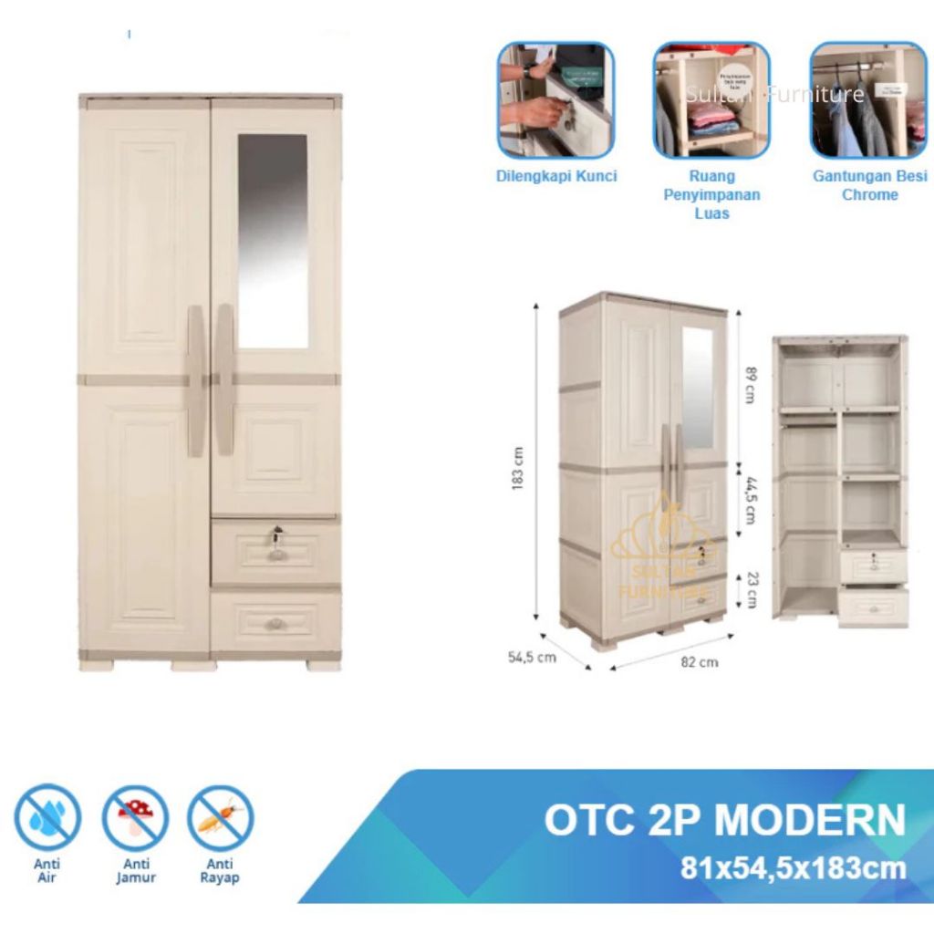 Lemari Pakaian / Lemari Plastik - OTC 02P Modern - Olymplast