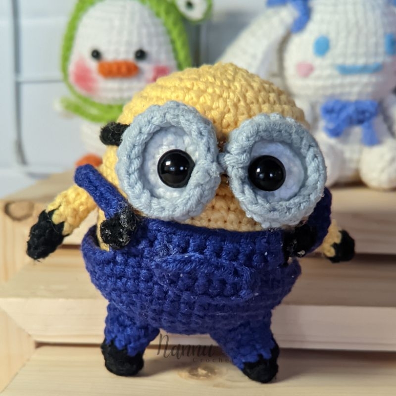 [CROKU] BONEKA RAJUT AMIGURUMI MINION BOB (GANTUNGAN KUNCI/ KEYCHAIN)
