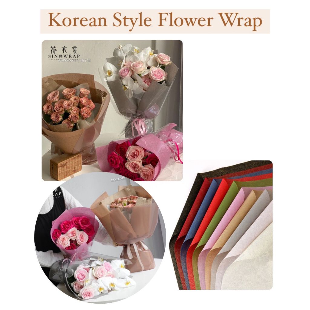 (K 43)- (15 LEMBAR) Kertas Tisu Tebal Korean Wrapping Paper Buket Bunga Dekorasi Buket bunga ertas B