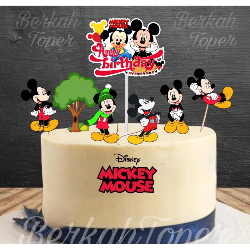 Topper Mickey mouse, Topper cake, hiasan kue ulang tahun topper karakter Mickey mouse