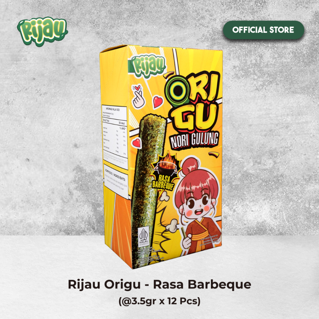 

Rijau Snack Origu [Nori Gulung] - Rumput Laut Makanan Ringan