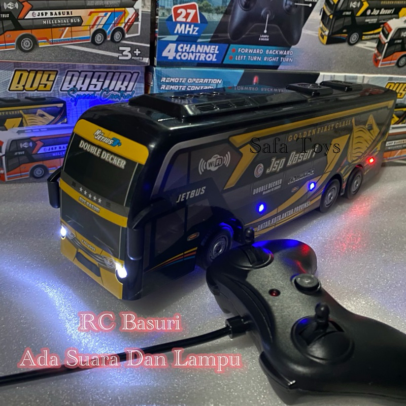 Mainan Remote Control Bus Basuri Musik Lampu / RC Telolet Bus Basuri