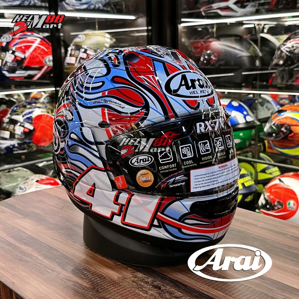 Arai RX-7X HAGA WSBK RAINBOW Full Face - Helm ARAI RX7X Original