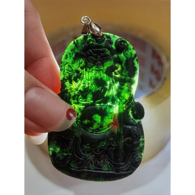Black Green Jade Giok Natural Original Sudah Didoakan Suhu Taoisme Kong Kwan Te Kong Buddha Nagako